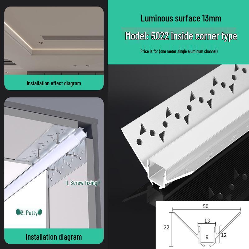 Seamless Linear Recessed LED Light Channel - Aluminum Strip Slot Design