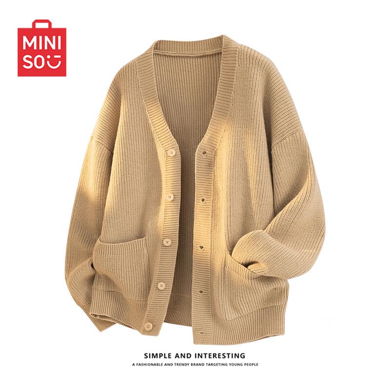 MINISO Мужской кардиган свободного кроя с V-образным вырезом