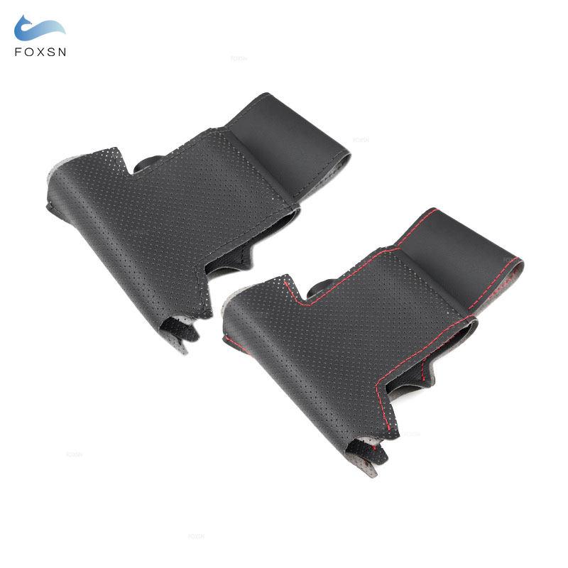 Ручная оплетка из перфорированной кожи из микрофибры, чехол на руль автомобиля, накладка для Toyota Fortuner 2016 2017 2018 Hilux 2015