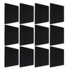 12Pcs Acoustic Panels Black Self Adhesive Polyester Fiber Sound Proof Padding for Studios