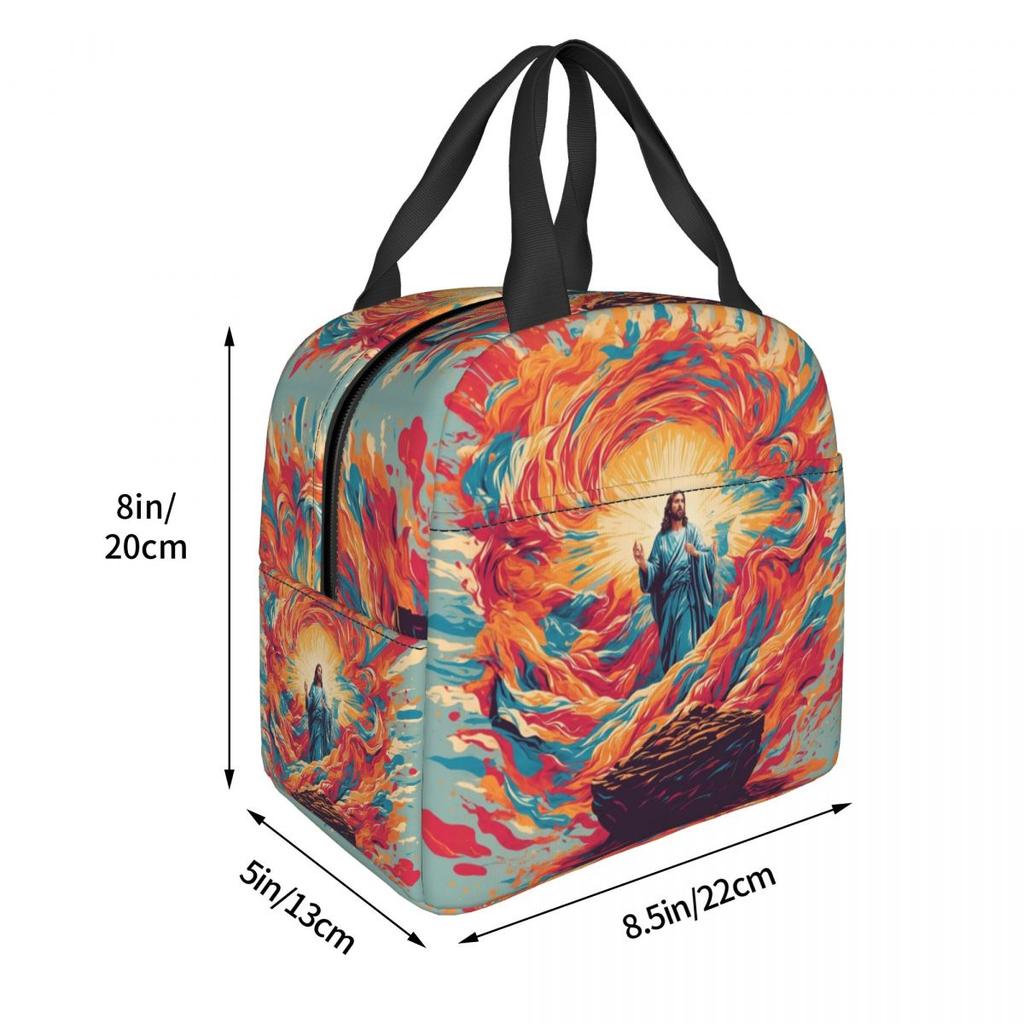 Resurrected Jesus Jesus Biblical References Insulated Lunch Bag for Women Office Cooler Thermal Food Box Tote Lunch Boxes