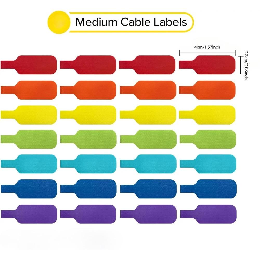 10-30pcs Reusable Waterproof Cable Labels Color-Coded Organizer Straps Data Charger Cords Management Home Office Travel