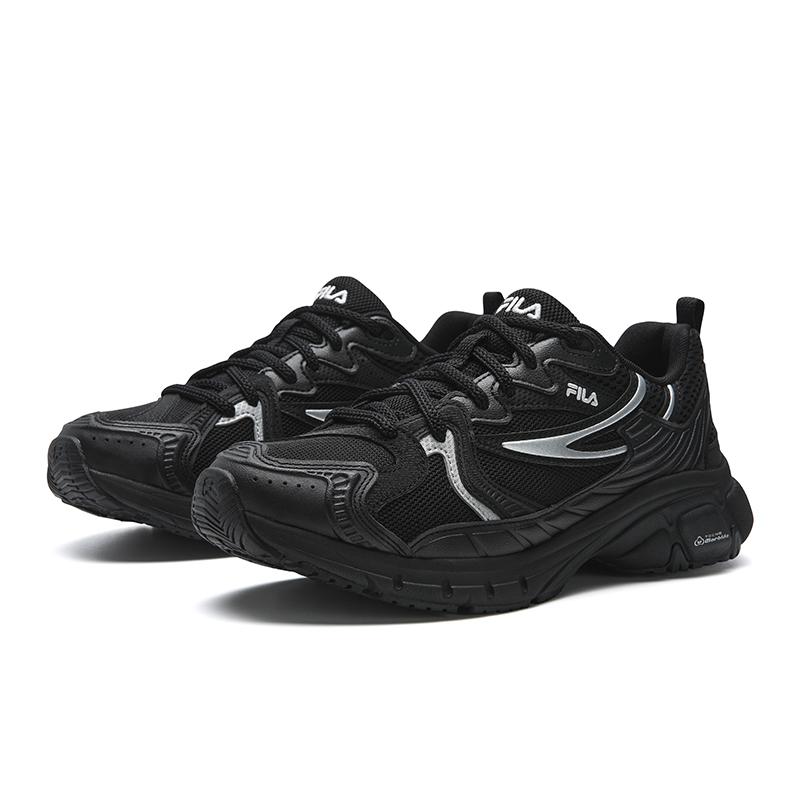Fila MATTRUN Износостойкие, дышащие, легкие низкие кроссовки на массивной подошве Женские Черно-серебристые F12W612141FBS