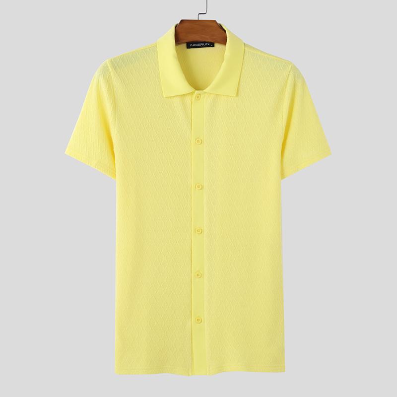 INCERUN Мужские летние футболки с круглым вырезом и коротким рукавом, повседневные, облегающие, офисные, топы