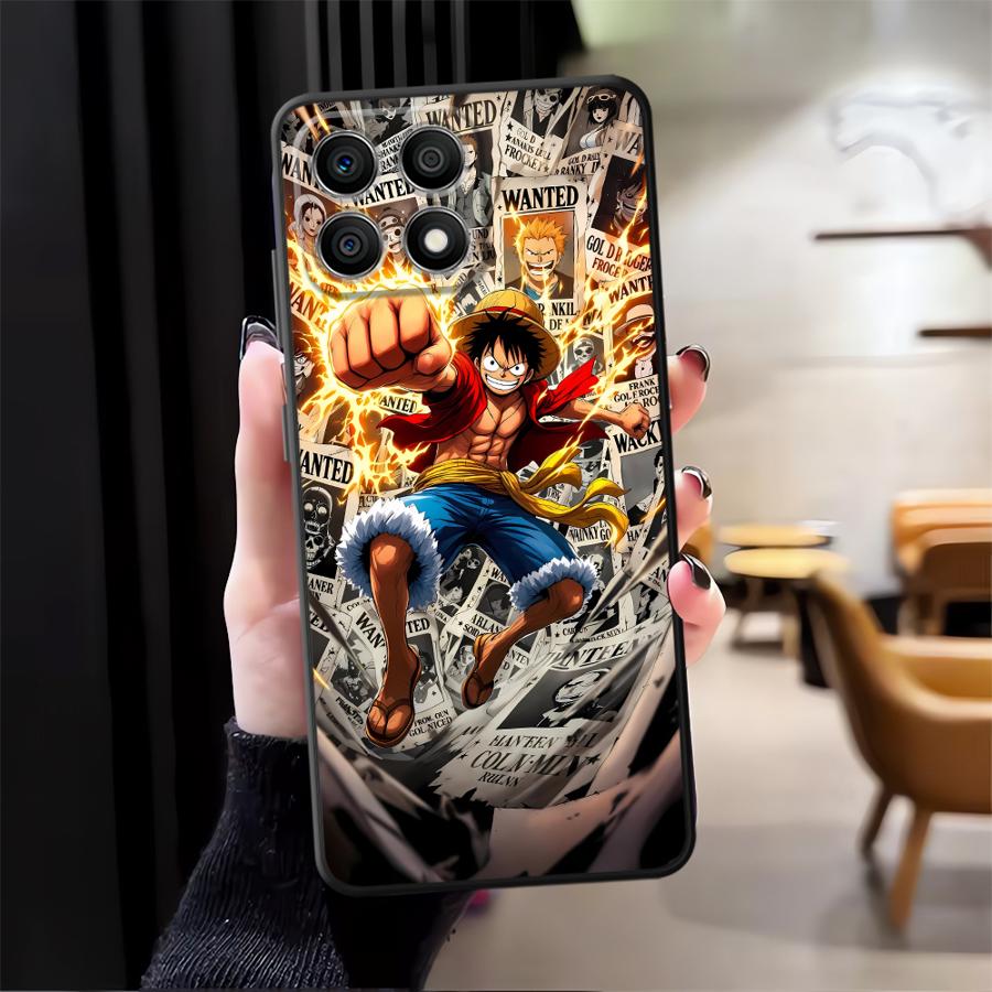 Чехол-бампер для телефона Honor X8 200 400 Lite X7 70 X6 8X 90 X5b Magic5Lite X9a, мягкий, черный, с аниме-персонажем Луффи из One Piece