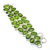 Natural Peridot Gemstone Handmade 925 Sterling Silver Bracelet 7-8" K8t24