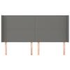 VidaXL Headboard with Ears Dark Grey 203x16x118-128 Cm Fabric3119323