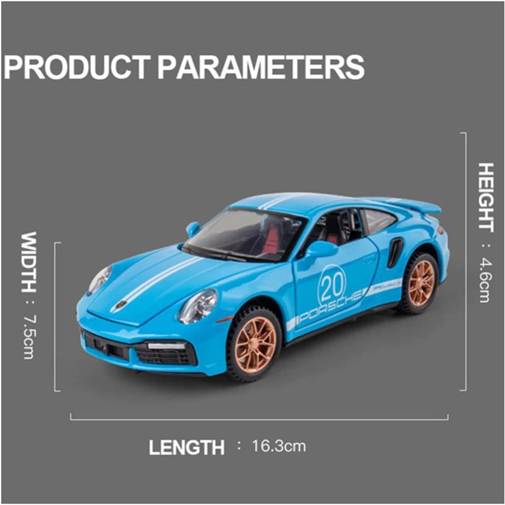 1:24 масштаба 911 Turbos, металлический спортивный автомобиль, модель из сплава, литой автомобиль и игрушечный автомобиль, имитация звука и света, коллекция, детский подарок