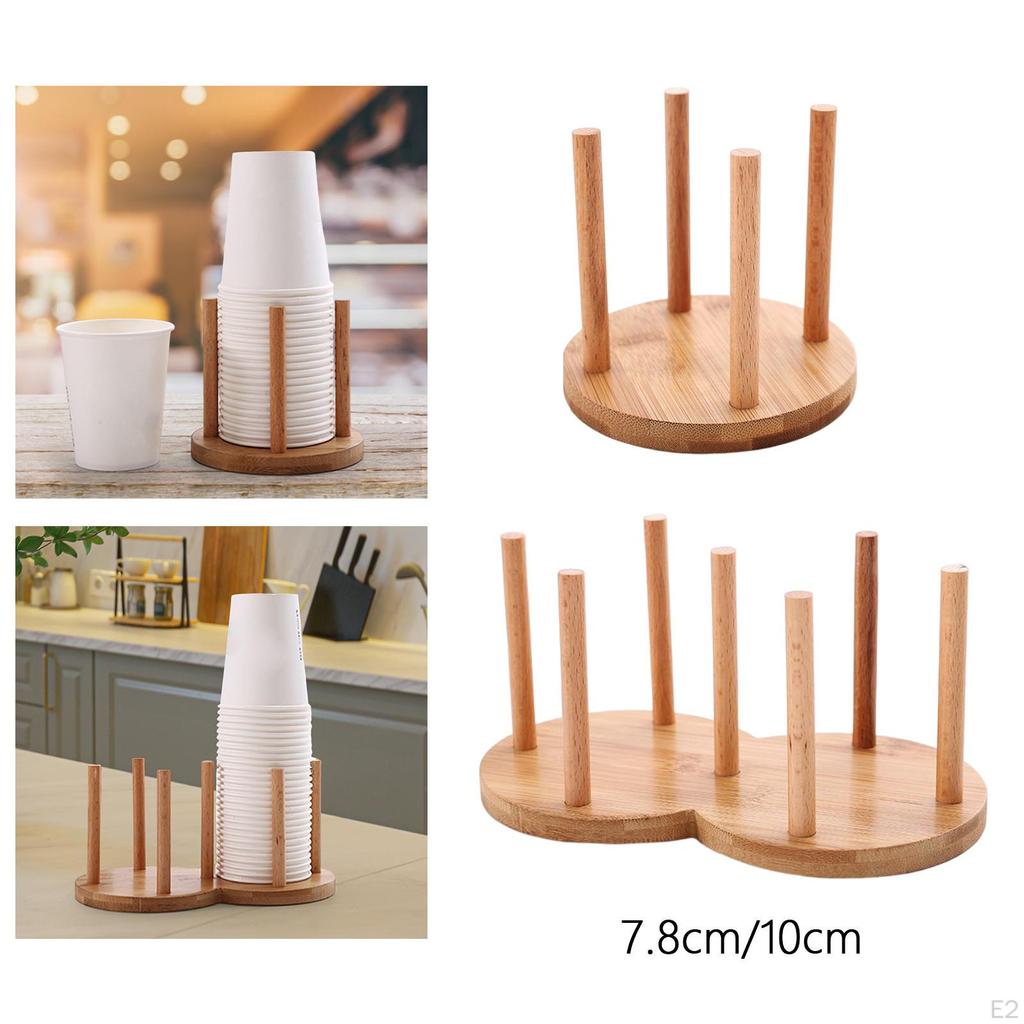 Durable Cup Dispenser Organizer Portable Space Saving Wood Disposable Cups Holder for Office Buffet