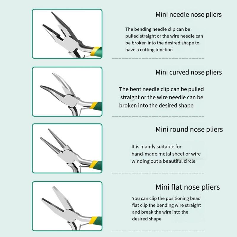 Мини-клещи, длинный нос, изогнутый нос, диагональные, торцевые, Linesmans, плоскогубцы с игольчатыми носами, 5-дюймовые плоскогубцы для изготовления ювелирных изделий
