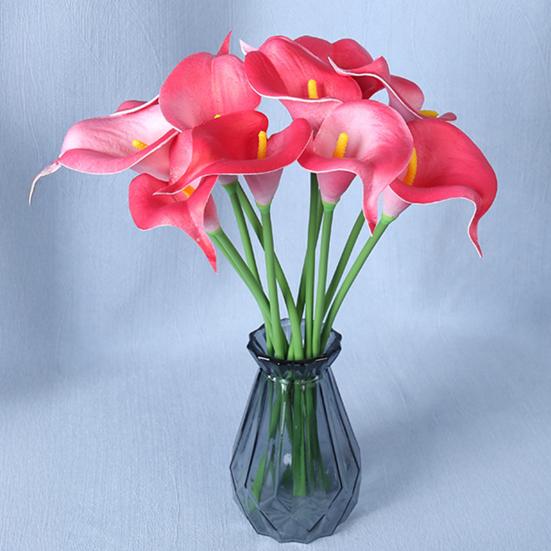 Yousheng 10 шт. Имитация каллы Реалистичный искусственный цветок Многоразовая искусственная калла с гибким стеблем для вазы Цветочная композиция Домашний декор