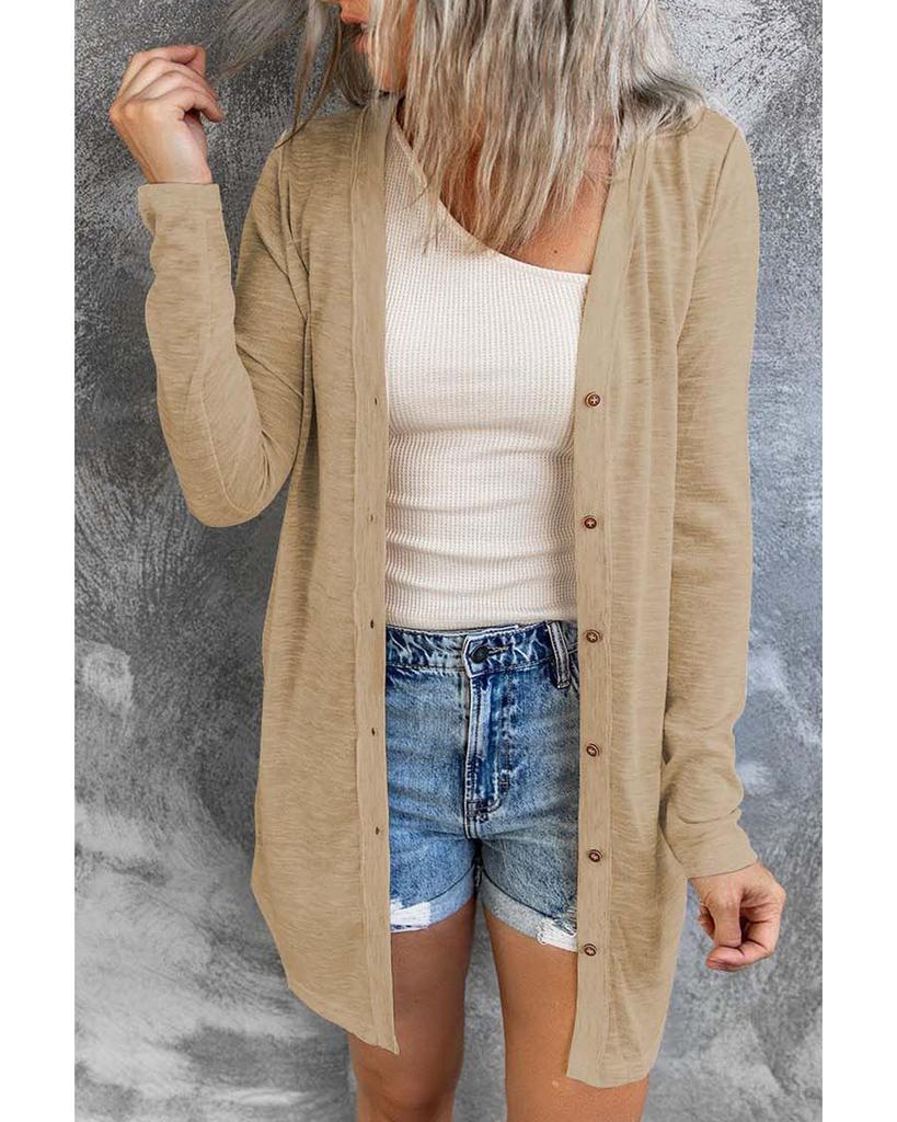 Azura Exchange Кардиган с открытым передом и пуговицами
