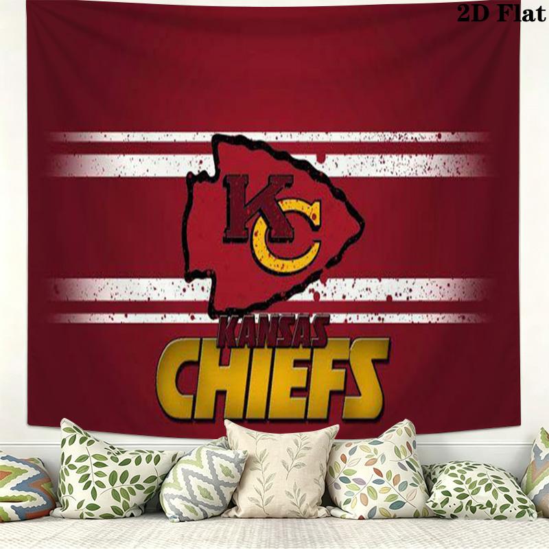 Kansas City Chiefs Wall Tapestry Aesthetic Wall Hanging Printed Fabric Blanket Decorative Tapestries for Bedroom Living Room Home Decor