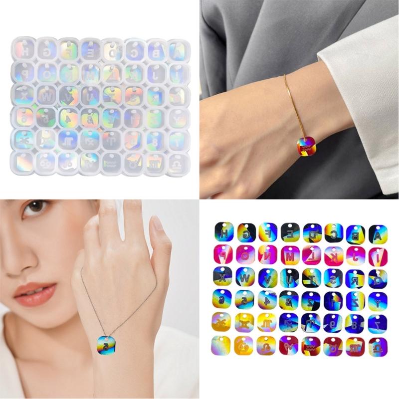 Light and Shadow Bracelet Pendant Silicone Molds Square Holographic Earrings Mold DIY Ornaments Mould for Birthday Gift