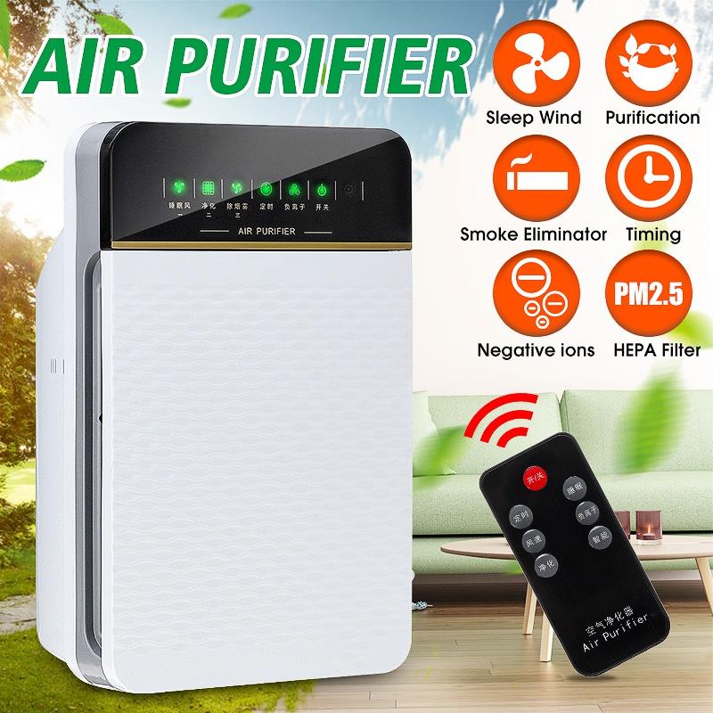 220V Remove Formaldehyde Smoke Dust Automatic Monitors Air Purifier with HEPA Filter Negative Ions Air Cleaner Remote Control