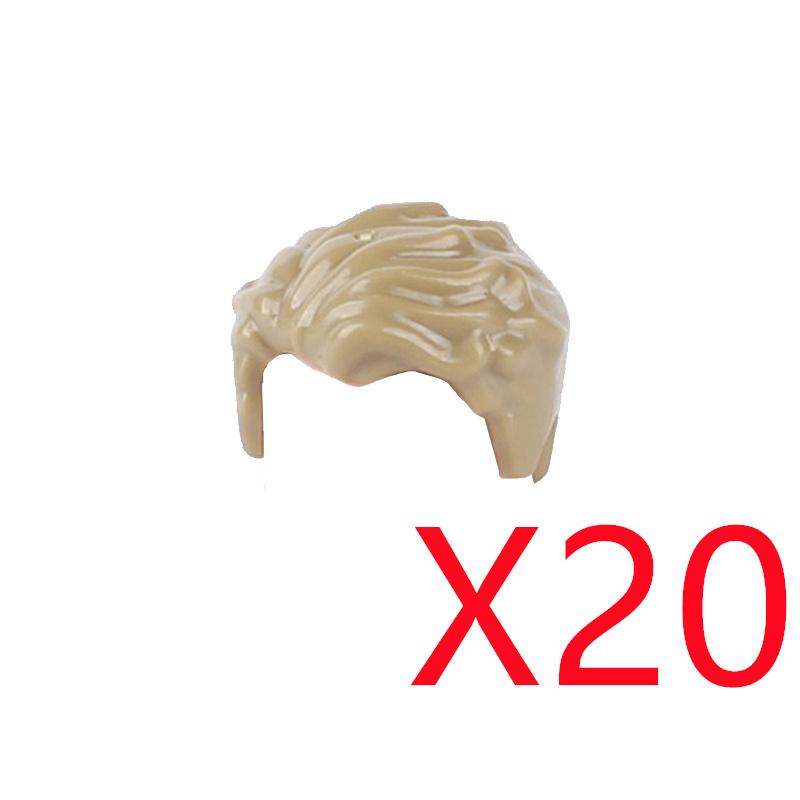 MOC Городские строительные блоки Части тела фигурок Креативные аксессуары Длинные волосы Коричневые Черные Золотые Мини-кирпичики Совместимая игрушка Подарок k030