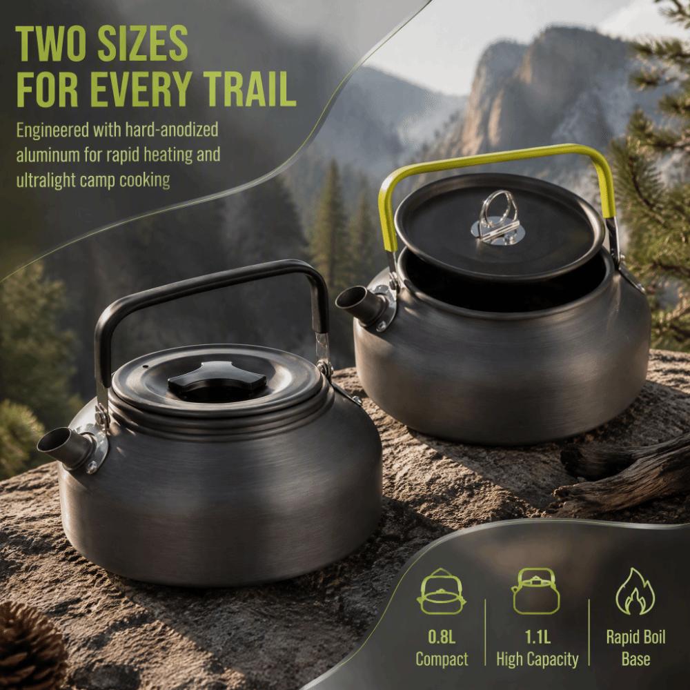 Aluminum Alloy Camping Kettle Compact Water Boiler Durable Coffee Pot Outdoor