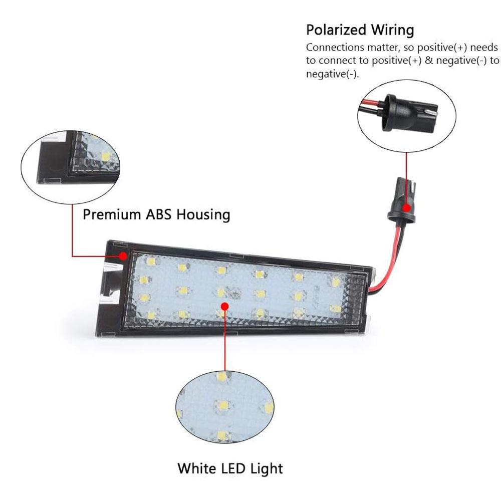 1 пара белых светодиодных фонарей подсветки номерного знака для седана Cadillac CTS 2008-2010