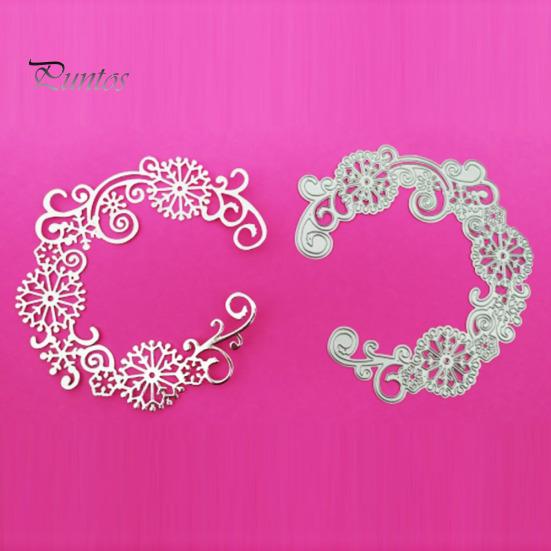 Цветочная рамка для резки металла, штамп для скрапбукинга, тиснение бумаги, трафаретная форма
