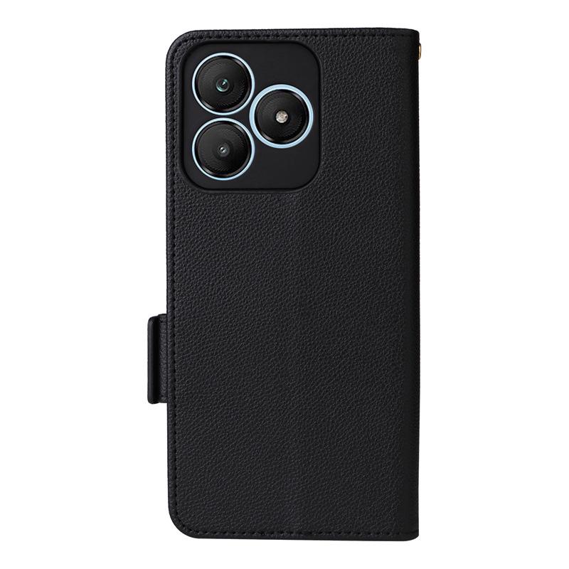 Кожаный чехол Wiko T20 с рисунком личи, слотом для карт и ремешком