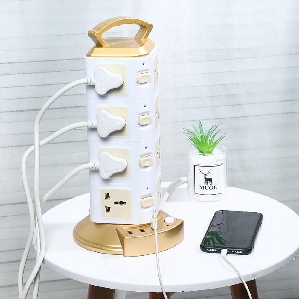 Universal Outlet Power Strip Rotating Plug Power Board Surge Protector Multi-Plug Outlet Travel