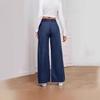 European and American new women's versatile casual elastic waist wide-leg pants women's jeans