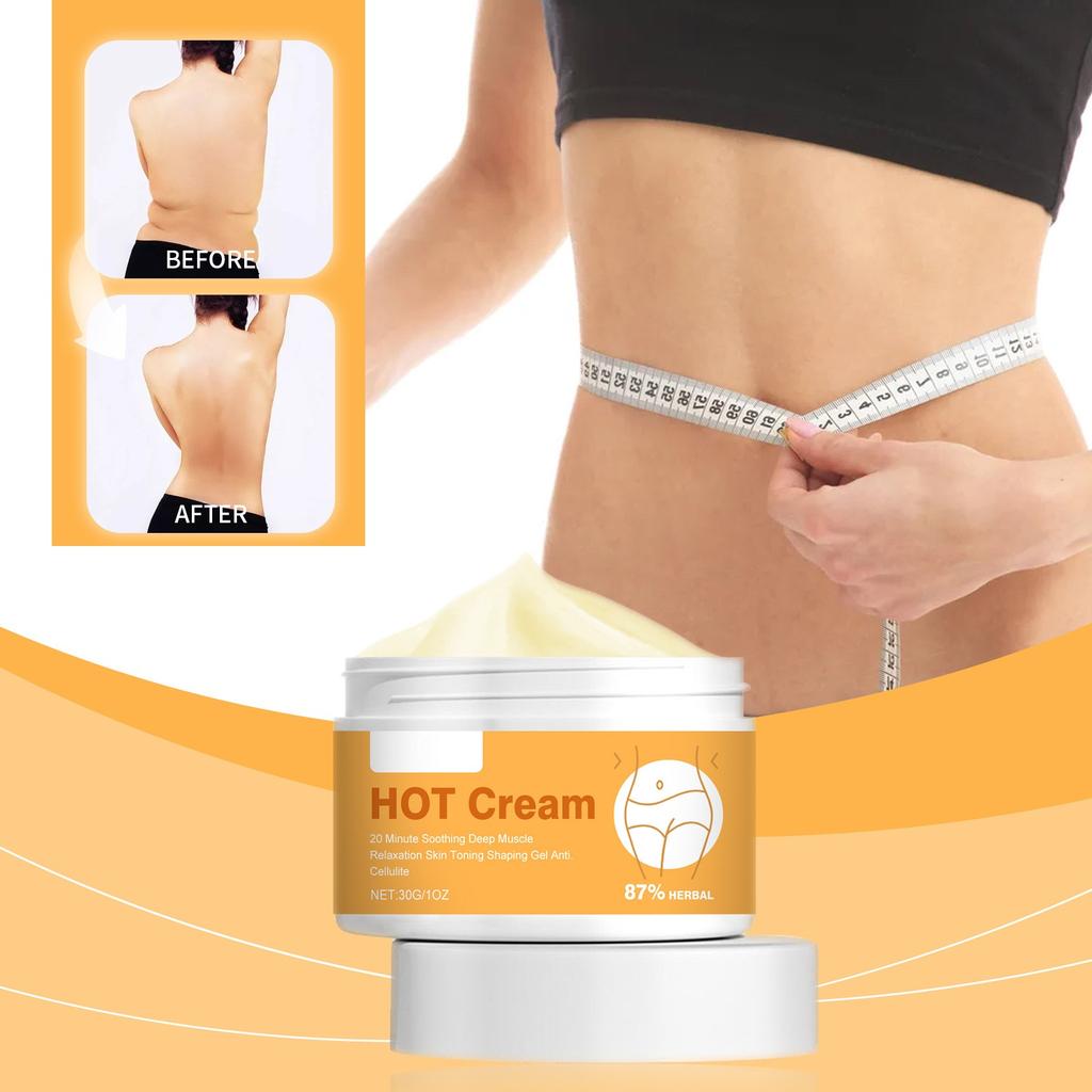 Slimming Cream, Anti-Cellulite Hot Cream Fatburner Gelforming Cream For Body Massage Tightens The Skin Muscle Relaxation, Natural