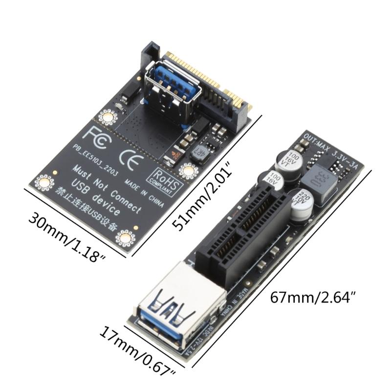 Адаптер-удлинитель порта для видеокарт MINI PCI-E на PCI-E X1, райзер-карта с USB 3.0 кабелем 30 см, прочный
