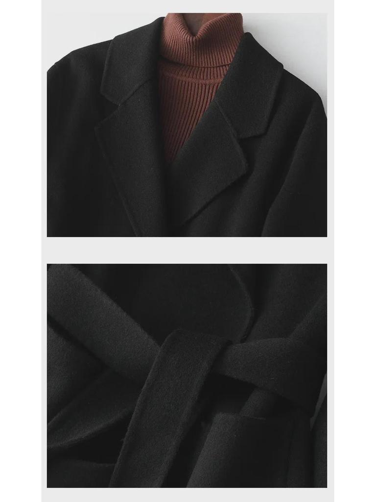 Женское короткое двухстороннее кашемировое пальто - коллекция осень/зима 2024 г.
