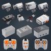 Строительные блоки Мотор Technic Power Function Батарейный отсек ИК-приемник Пульт дистанционного управления Свет Совместимый Детские игрушки