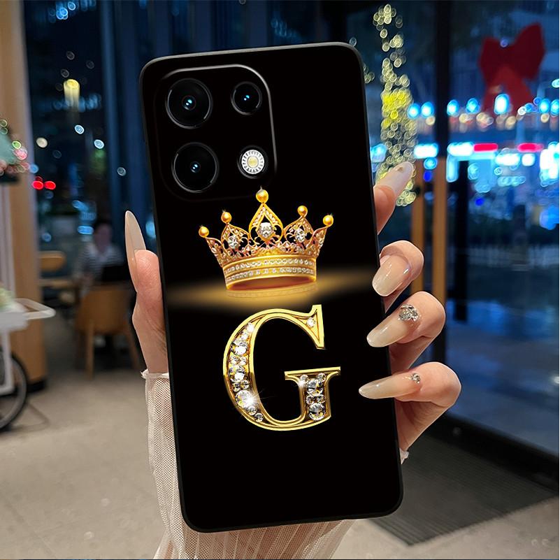 Ударопрочный Чехол Для Umidigi Note 100/Note 100 5G/Note 100A Мягкий Черный Корпус Счастливая Буква Яркий Цвет Корона Парный Чехол