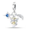 Медный кулон Ангел Крылья Бусины Сердце Циркон Перья Шармы Подходят для Оригинального Браслета Маркировка для Изготовления Ювелирных Изделий DIY Подарок