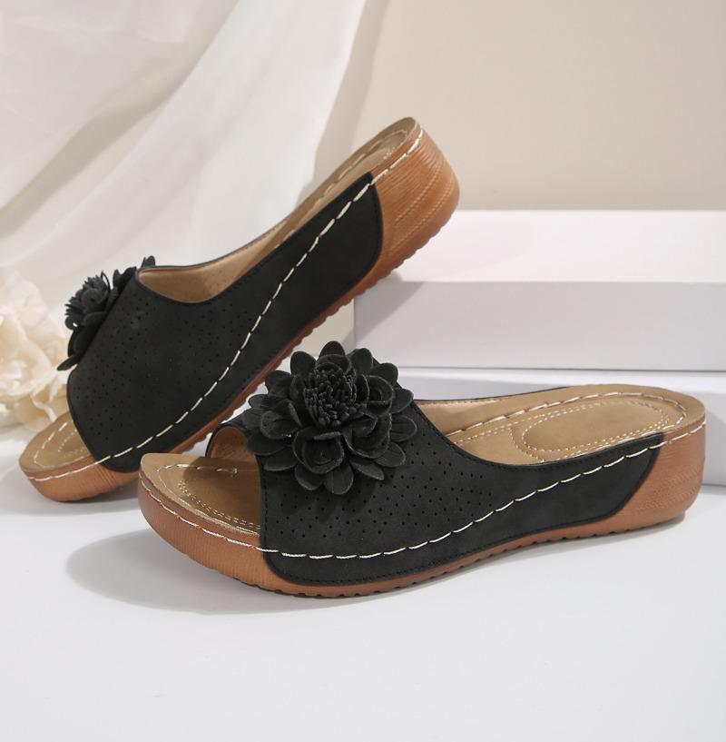 Модные летние сандалии женские туфли нескользящая обувь для ходьбы обувь слипоны женские сандалии на танкетке праздничные тапочки женская обувь