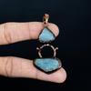 Aquamarine Copper Electroformed Pendant, Handmade Gemstone Pendant Jewelry, Gifts For Wife Brand New Pendant