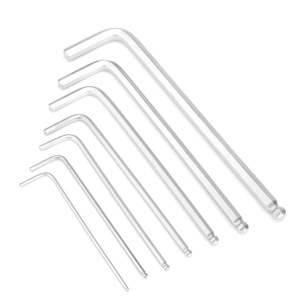 7pcs Extended Length Ball End Hex Key Hand Tool Hex Ball Wrench Hex Key Wrench Set Assembly Tasks