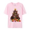 Vintage T Shirt Men Funny Christmas Tree Xmas Lights Doberman Tshirt Hip Hop England Style Tees Cotton T Shirt for Men Funny