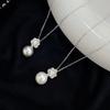 Light Luxury Diamond Flower Pearl Series Set Earrings for Women Simple and Exquisite Temperament Clavicle Chain