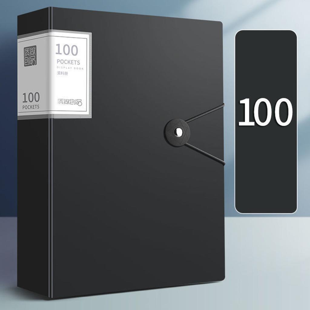 A4 Data Storage Book-100 Pages, Transparent File Pocket Storage and Organization, Document Data Sorting Book, Folder