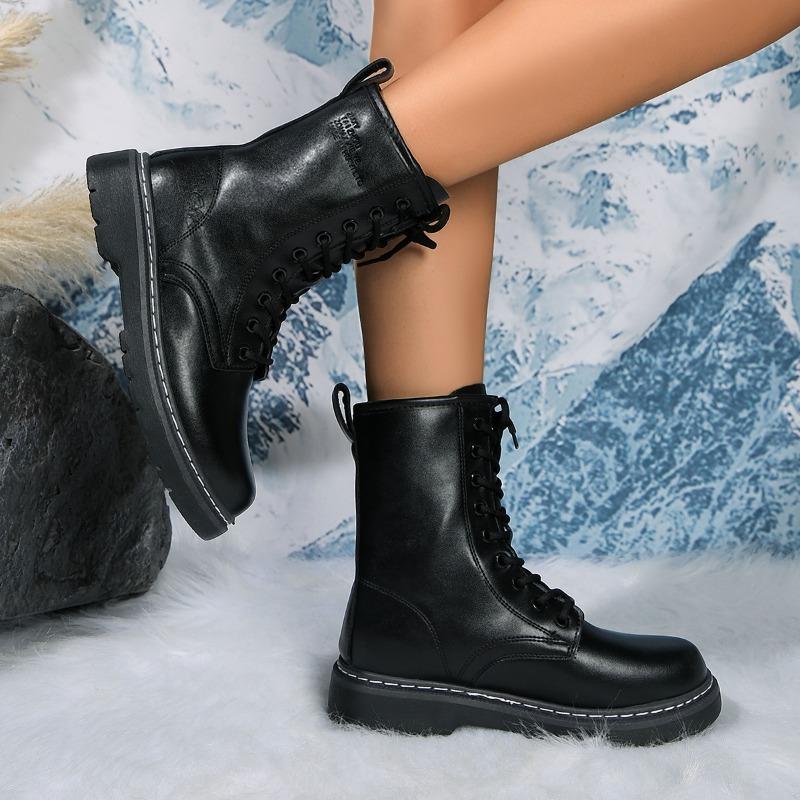 Women Boots Casual Shoes Woman Leather Chelsea Ladie Classic Punk Female Goth Shoes High Platform Boots Women Botas Mujer