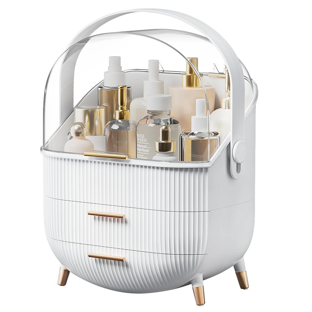 Большая вместительная коробка для хранения косметики, водонепроницаемый пылезащитный настольный органайзер для макияжа, прозрачный ящик для хранения средств по уходу за кожей