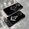 Чехол для телефона с символом масонства F-Freemasonry для iPhone 17,16,15,14,13,12,11 Plus,Pro Max,XS,Цветной Посеребренный Внутренний Чехол