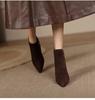 Модные замшевые женские ботинки Повседневная мода Офисная обувь Роскошные высокие каблуки Женская обувь Тренд Элегантные Удобные Модные ботинки Женские