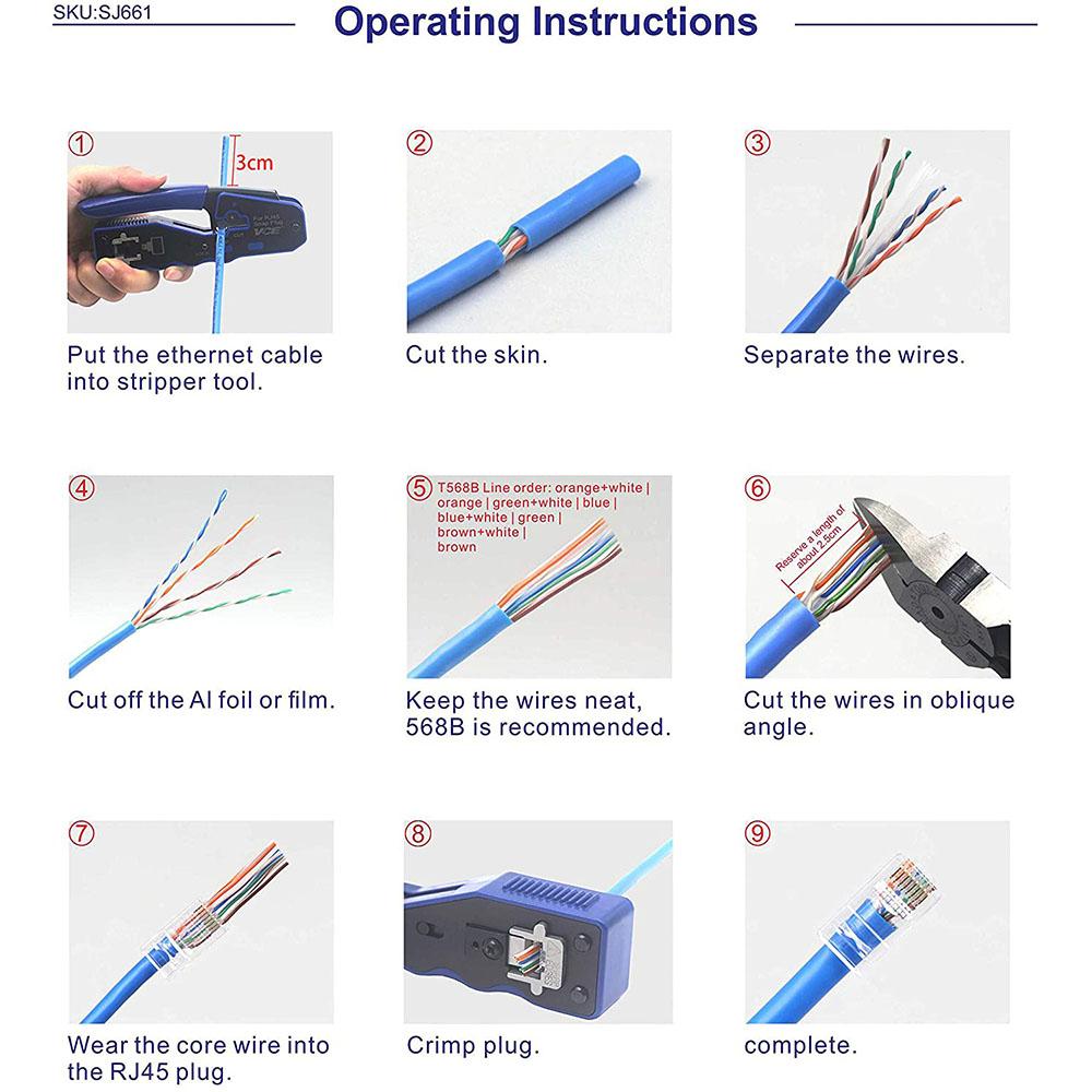 100 шт. разъемов CAT6 RJ45 сетевой кабель модульный проходной разъем CAT6 RJ45 8P8C аксессуары прочная пластичность