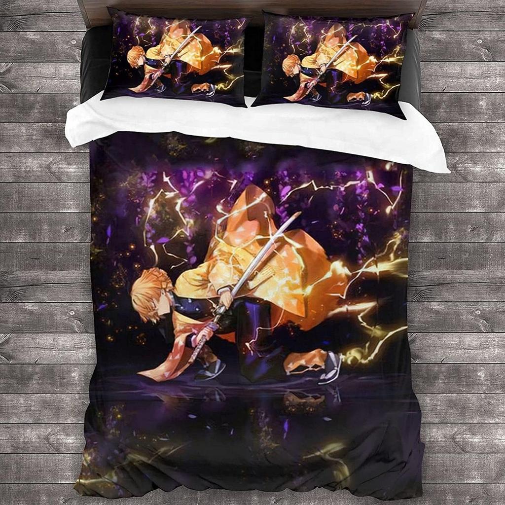 Nezuko Kamado Bedding Set Anime Muichiro tokito Duvet Cover Comforter Bed Linen Single Twin Full Queen Size Kids Girl Boys Gift