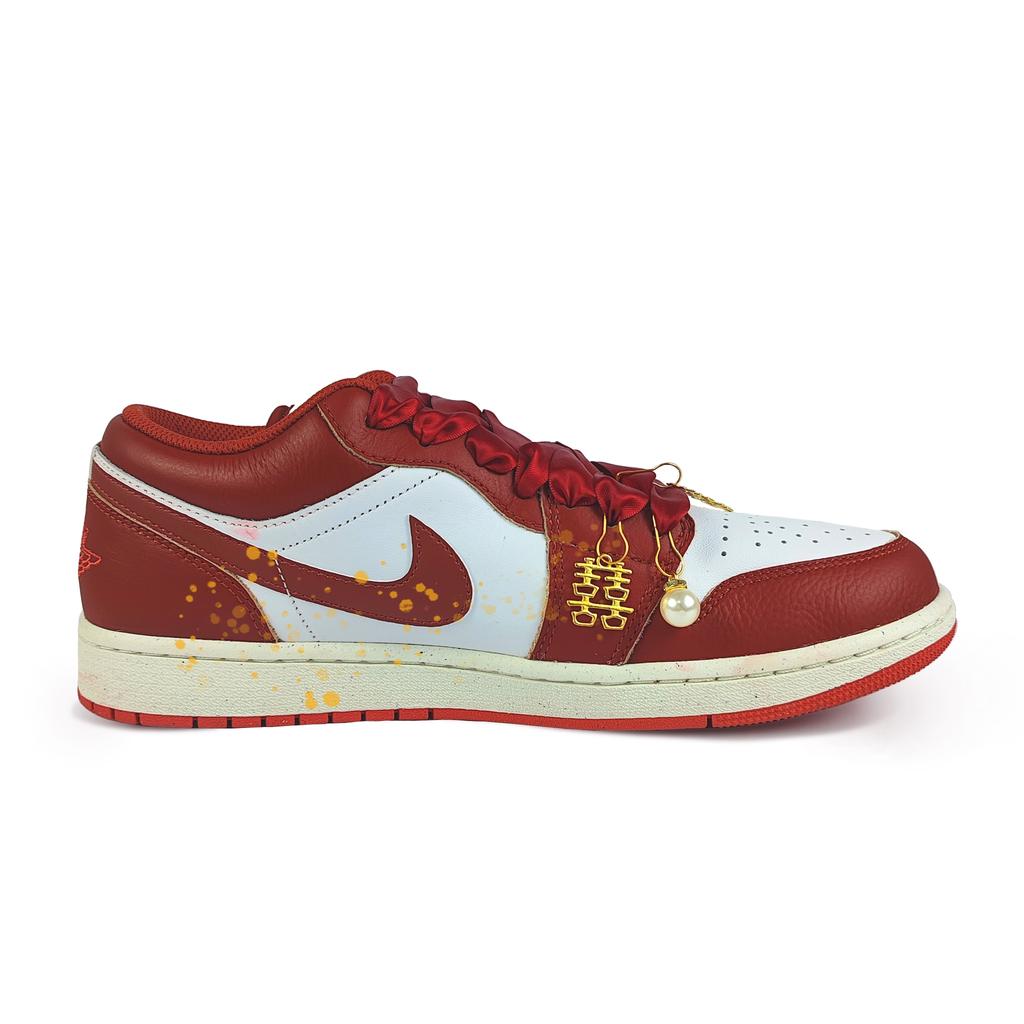 Jordan Air Jordan 1 Износостойкие Низкие Винтажные Баскетбольные Кроссовки Мужские Красные Белые FJ3459-160(Команда352-)