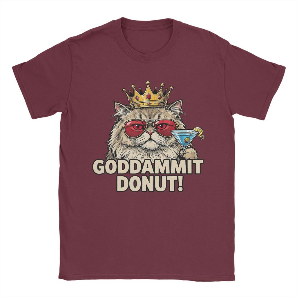 Donut Princess Cat Meme TShirt Summer Harajuku TShirts Man Cotton O Neck Oversized Tees Short Sleeves Street Style Tshirt