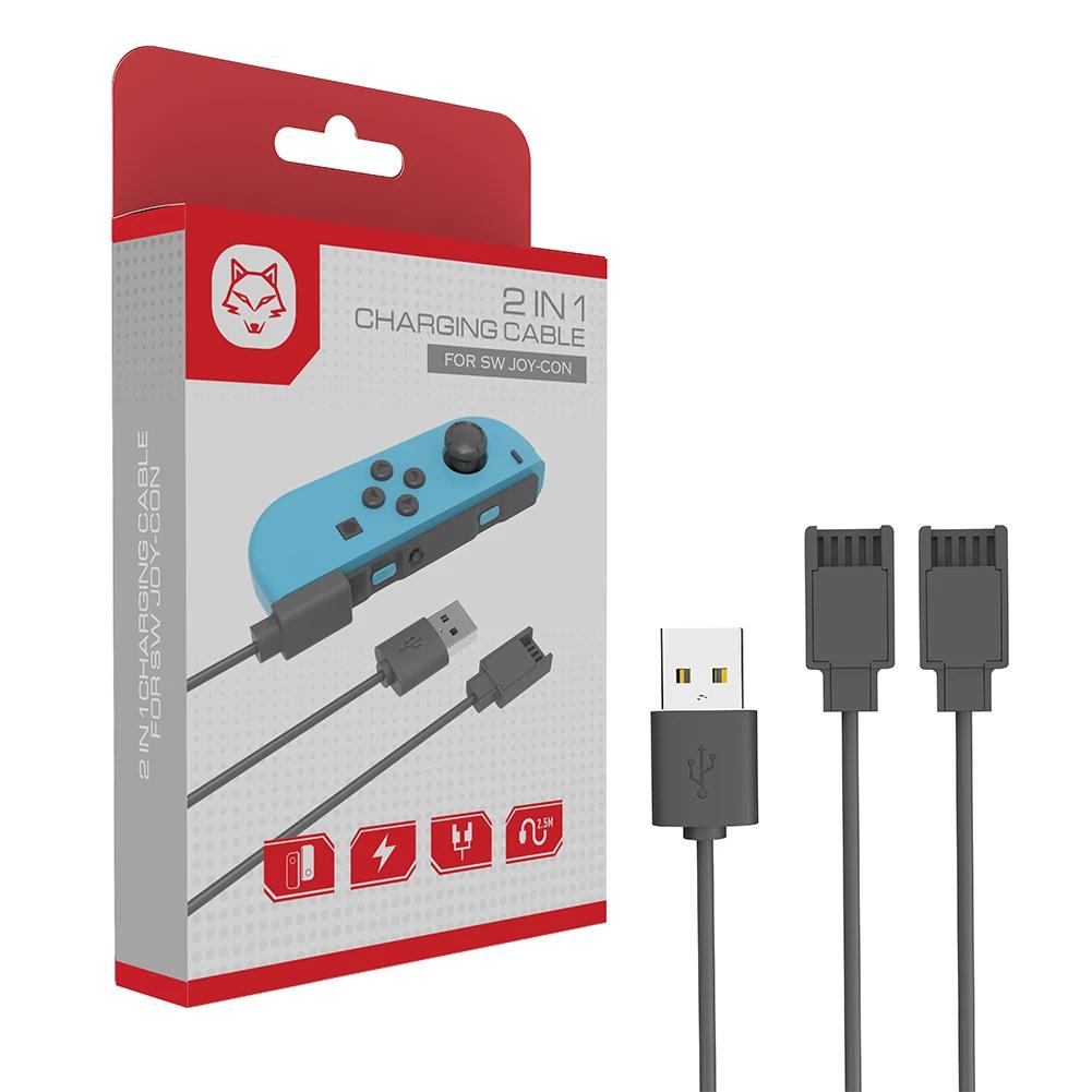 USB-кабель-зарядка для контроллера Joycon, 2 в 1, дорожные зарядные кабели, зарядный шнур для зарядного устройства контроллера Switch