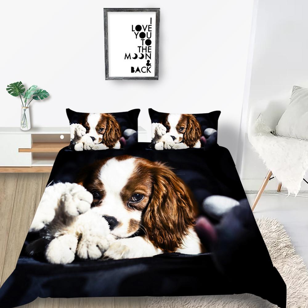 Новая мода Цветок Пододеяльник Комплект домашних животных Постельное белье Собаки Наволочка Дизайн Домашний текстиль Мультфильм Мужчина Женщина Одноместный Чехол на кровать King Size