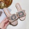 Модные женские тапочки летние стразы плоские элегантные сандалии с морщинами женская мода уличные пляжные туфли шлепанцы Chanclas Mujer Playa