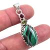 Подвеска из стерлингового серебра 925 пробы с натуральным малахитом и драгоценным камнем перидот 1,75 дюйма A8M47